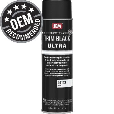 Trim Black 49143 Trim Paint, 20 oz, Satin Black, 3 to 5 min Curing, Aerosol