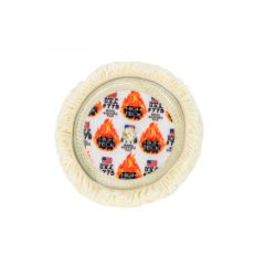 Buffing Pad, 7.5 in Dia x 1.5 in in THK, 100% Wool, Doble face