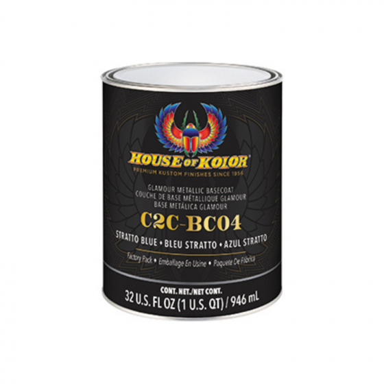 HOUSE OF KOLOR® SHIMRIN® C2C-BC04-Q01 C2C Glamour Metallics Series Universal Basecoat, 1 qt Can, Stratto Blue