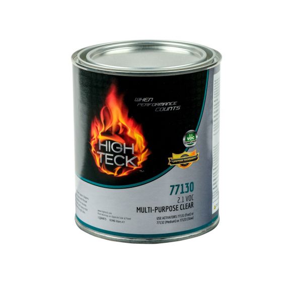 High Teck™ 77130-4 Multi-Purpose Clearcoat, 1 qt, Clear, Liquid, 2.1 lb/gal VOC, 4:1 Mixing