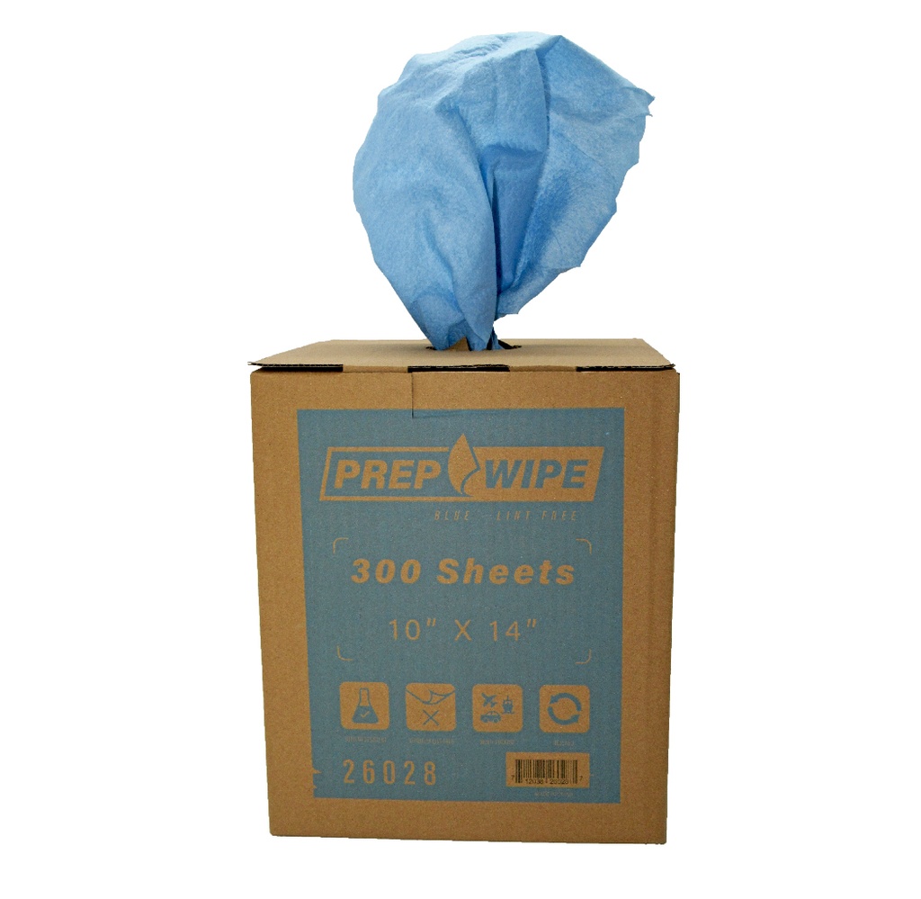 LINT-FREE WIPE BLUE 10"X14" CENTER PULL (300)