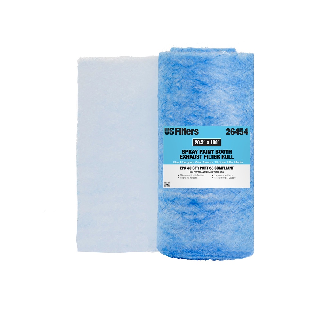 20.5"x100' Fiberglass Filter Roll (Blue)