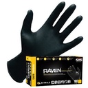 SAS® Raven® Extra Strength Disposable Gloves, Large, Nitrile, Black