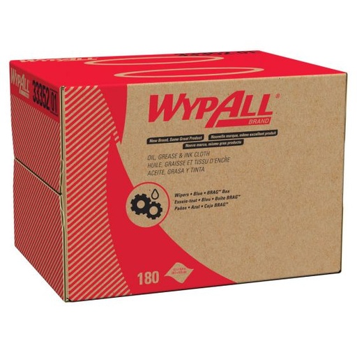 [33352] WypAll®  Brag Box Cloth, 16.8 x 12.1 in, 180, Polypropylene, Blue, 1 Plys