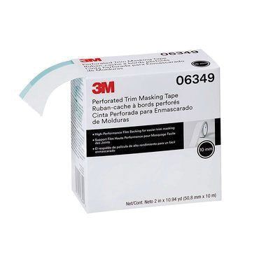 [06349] 3M™  Perforated Trim Masking Tape, 10.94 yd x 2 in, 0.12 mm THK, 10 mm Hard Band Width, Blue