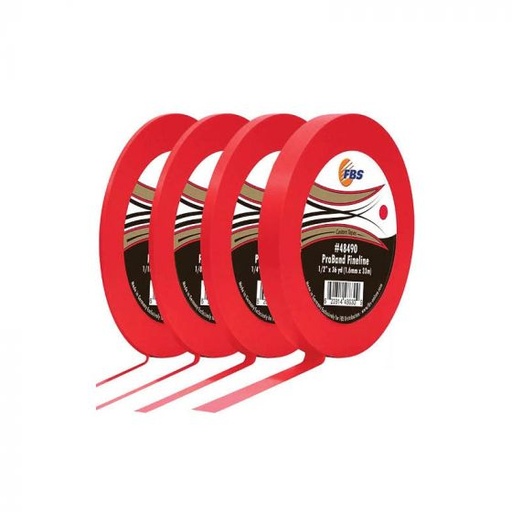 [48840] FBS ProBand 48480 Fine Line Tape, 60 yd L x 1/8 in W, Stabilized Polymer Film, Red
