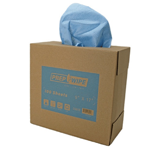 [L26019] LINT-FREE WIPE BLUE 9"X17" CENTER PULL (100)