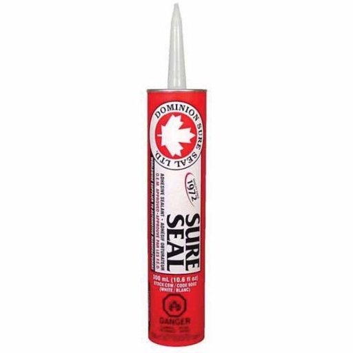 [Dm CSW] DOMINION SURE SEAL 9002 All-Purpose Sure Seal Adhesive Sealant, 300 mL Cartridge, White, Liquid, 24 hr Curing